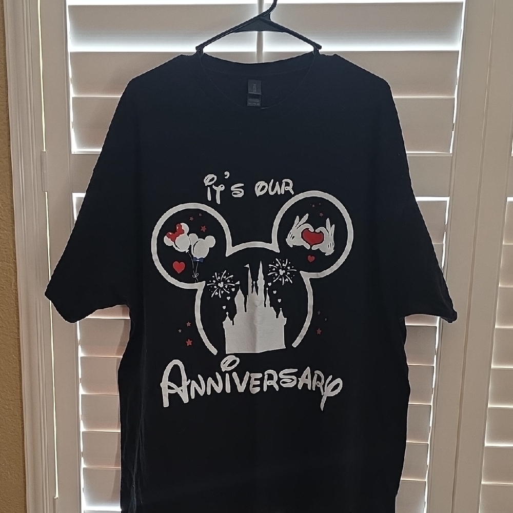 Black "It's Our Anniversary" Disney Graphic Tee 2XL